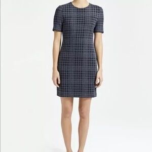 Theory Rijik Black Plaid white stripe Dress 4